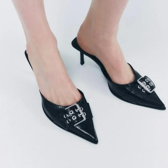 ZARA BUCKLED HEELED MULES - Picture 3 of 6